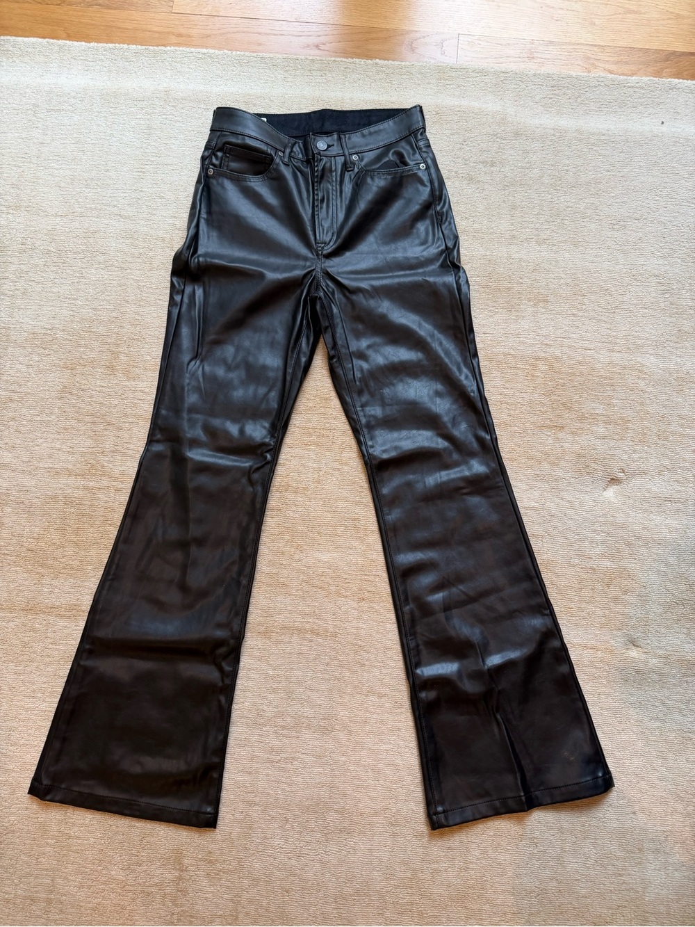 Gap black leather pants